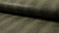 Luxury Realistic Crocodile Snakeskin Fabric Material - OLIVE